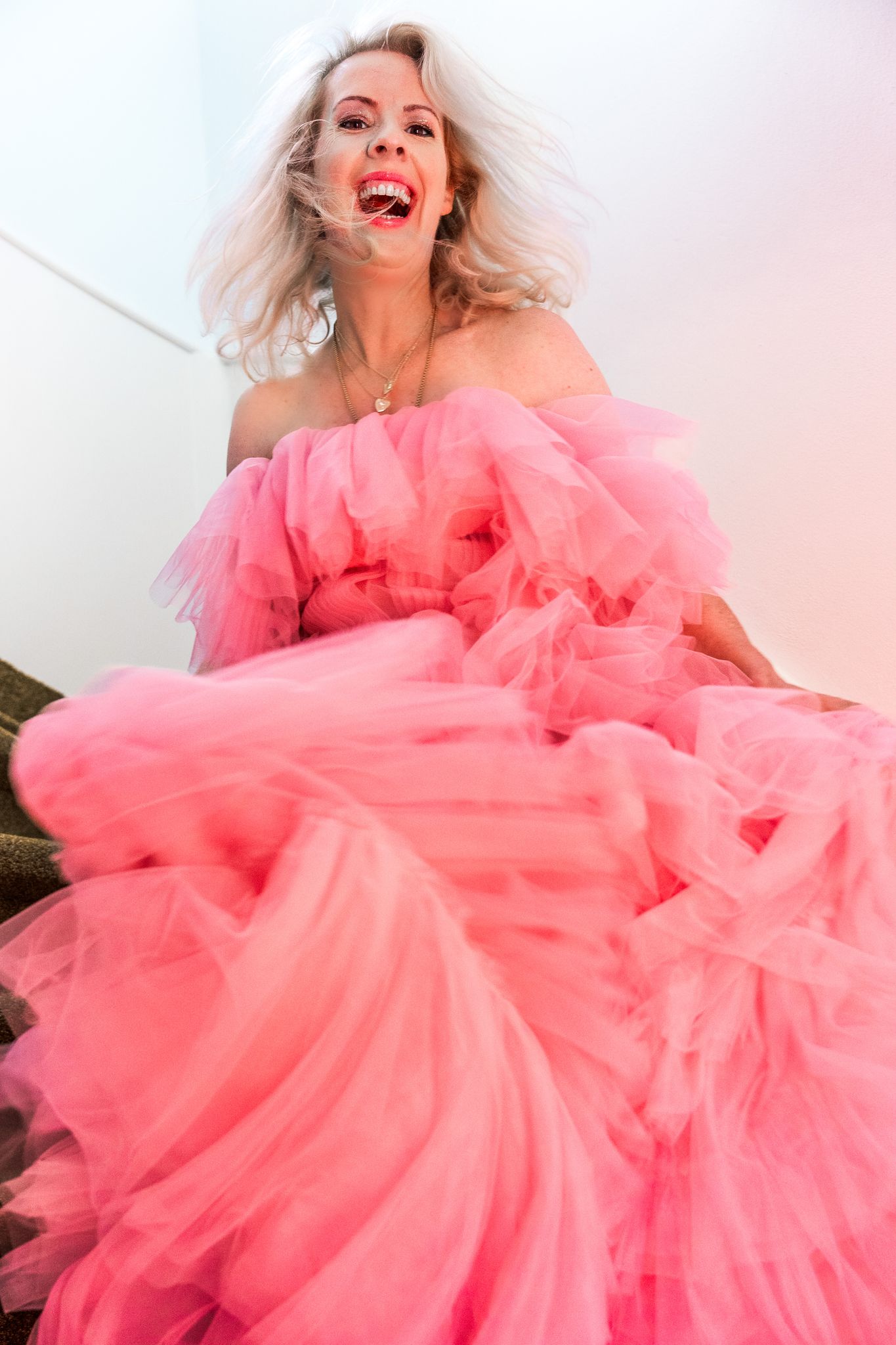 Roze poofy tule jurk van Fantasy Design